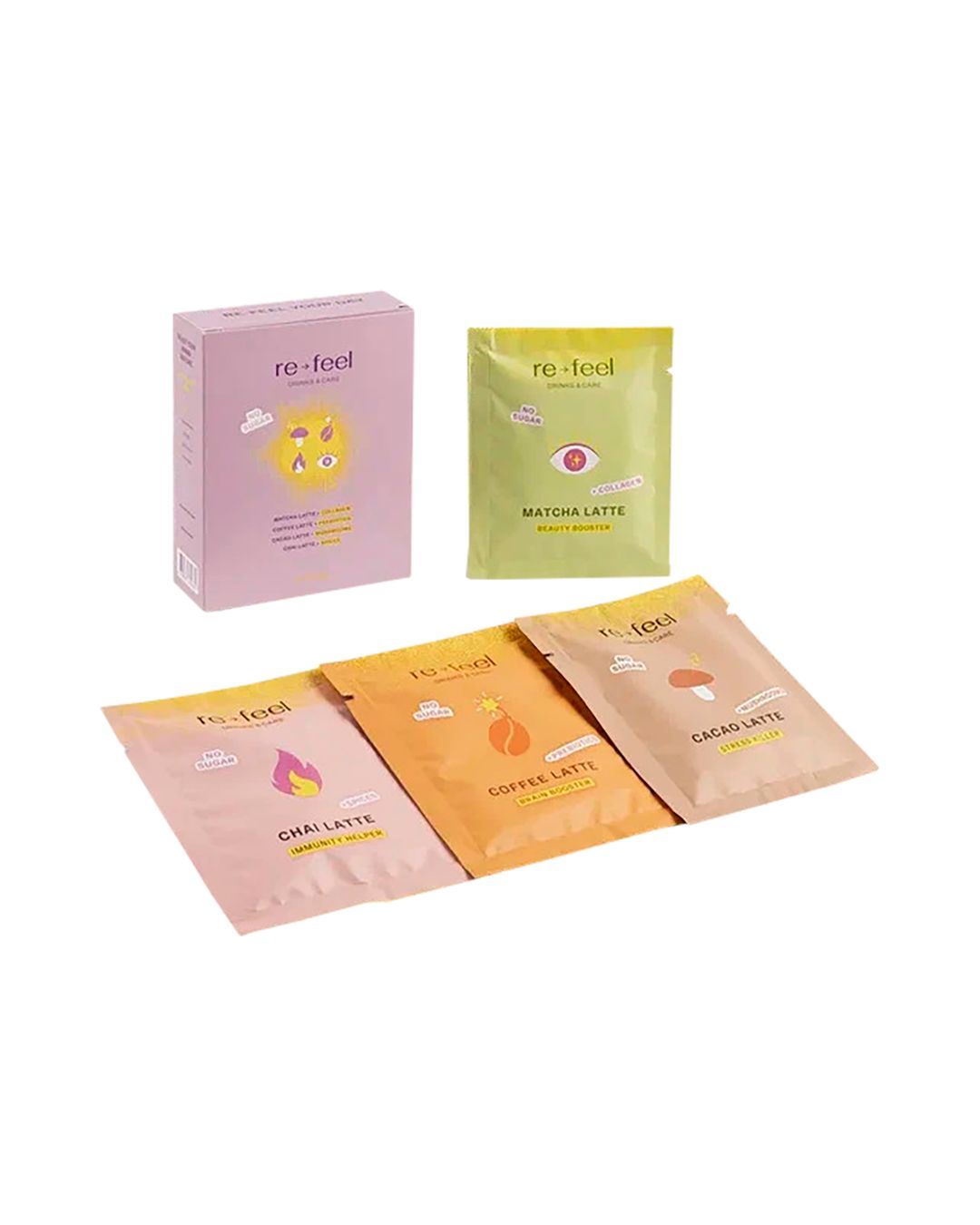 Купить Ассорти матча + кофе + какао + чай RE-FEEL