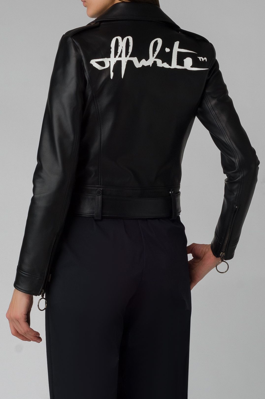 Купить Куртка кожаная OFF WHITE