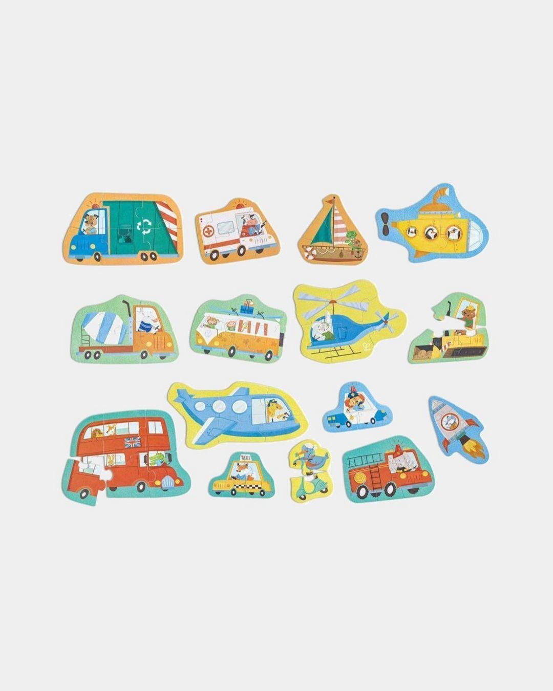 Купить Пазл транспорт 15 отдельных картинок HAPE