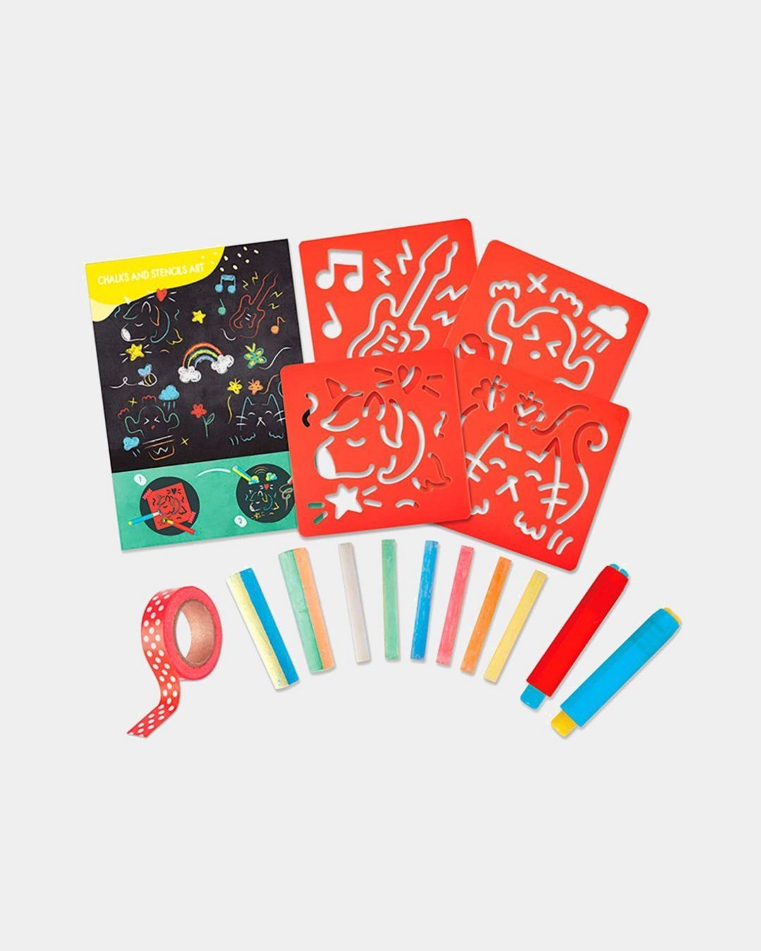 Купить Игровой набор для рисования мелками по трафаретам HAPE