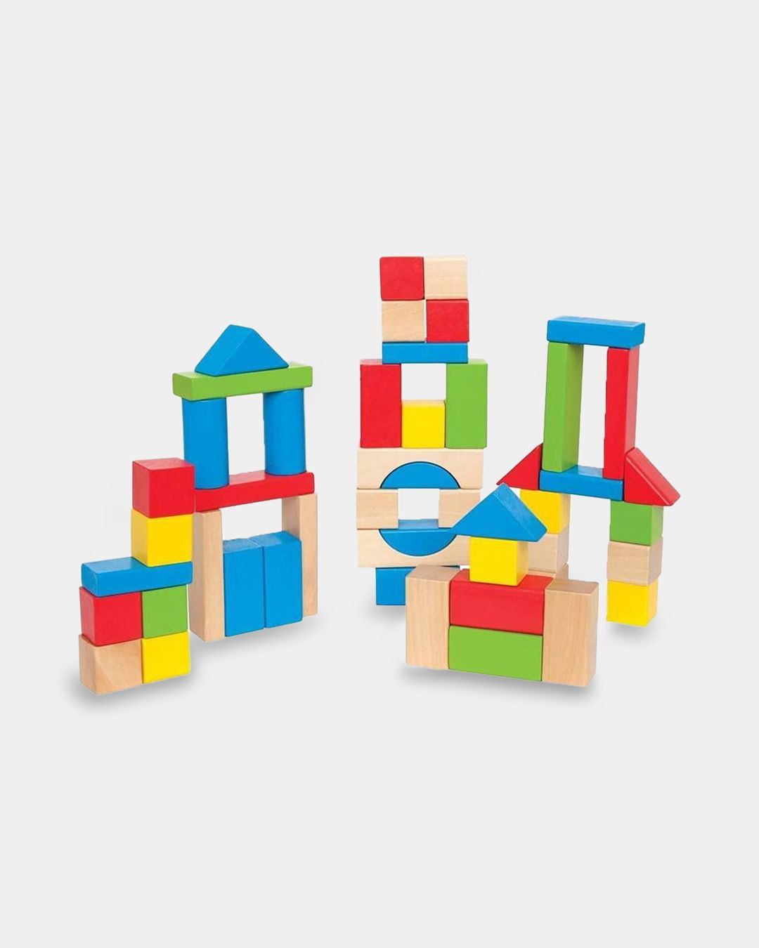 Купить Конструктор деревянный цветной 50 элементов HAPE