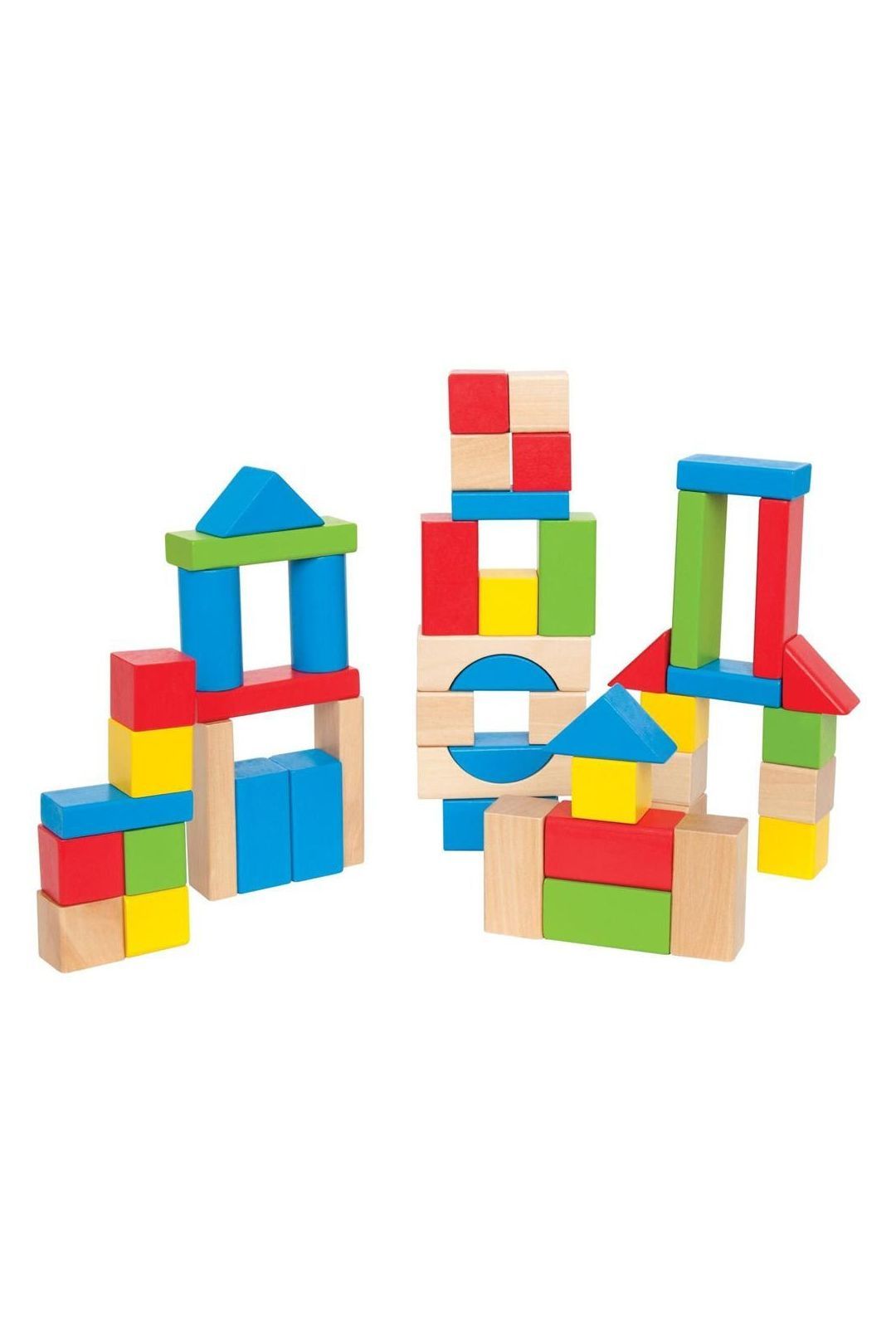 Купить Конструктор деревянный цветной 50 элементов HAPE