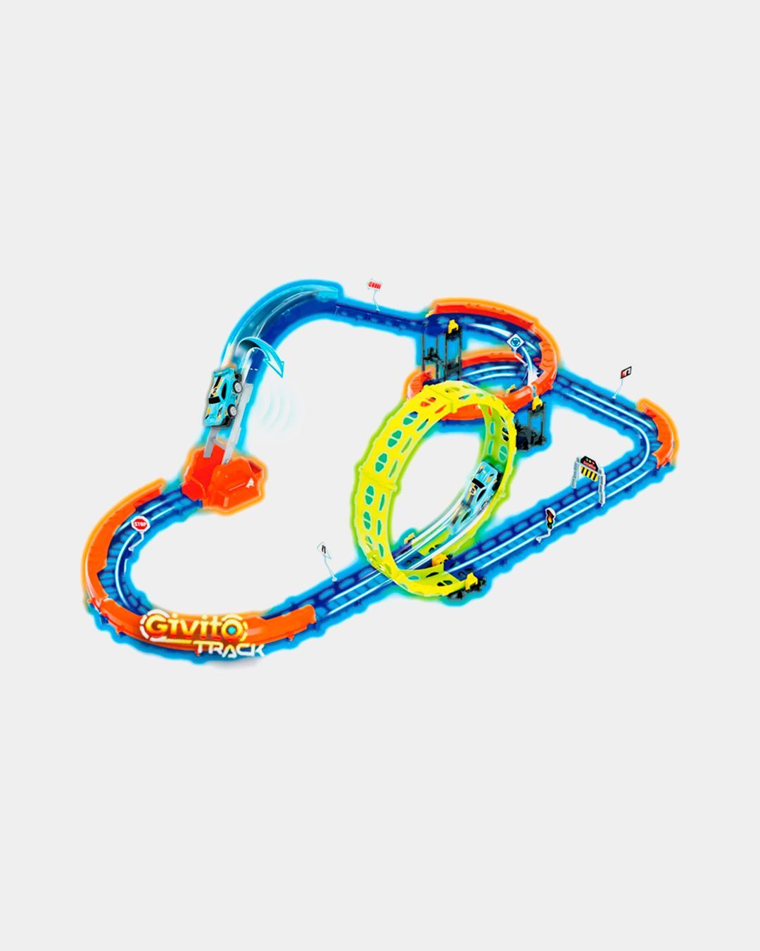 Купить Cветящийся автотрек с машинкой-перевертышем GIVITO