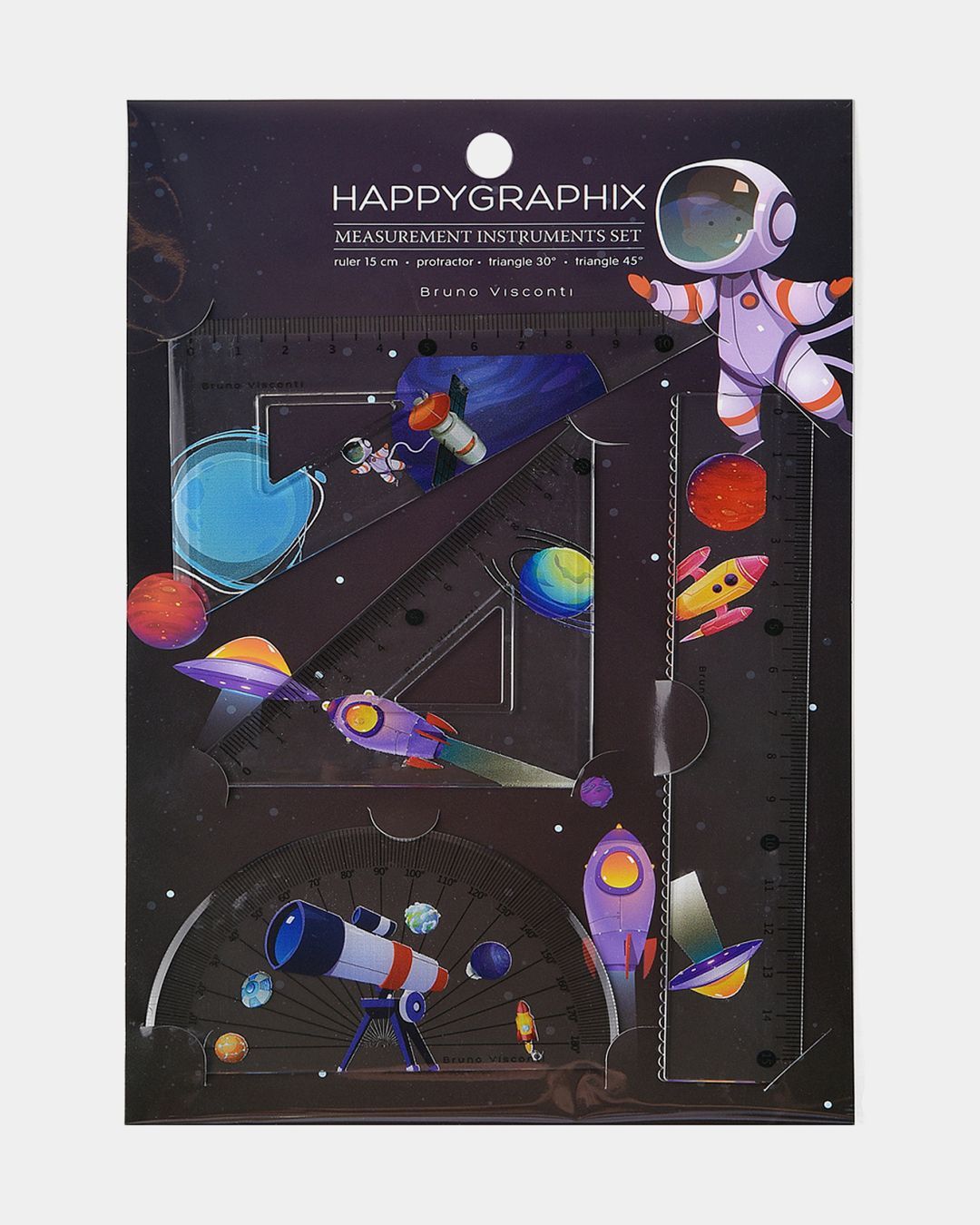 Купить Набор геом. bv (4предм.)  happygraphix.космос BRUNO VISCONTI