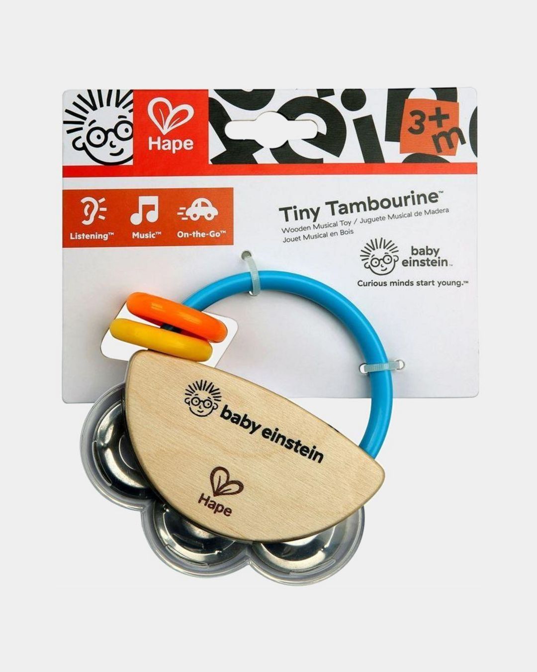 Купить Музыкальная игрушка 2 в 1: бубен и погремушка HAPE