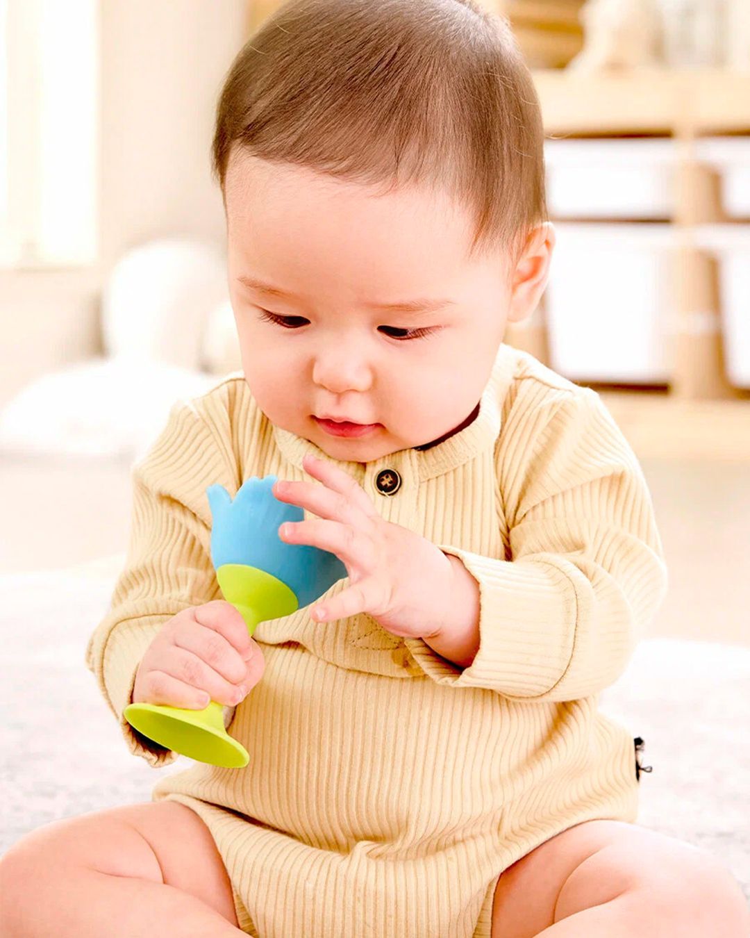 Купить Погремушка "малышам" голубой цветок 3в1 HAPE