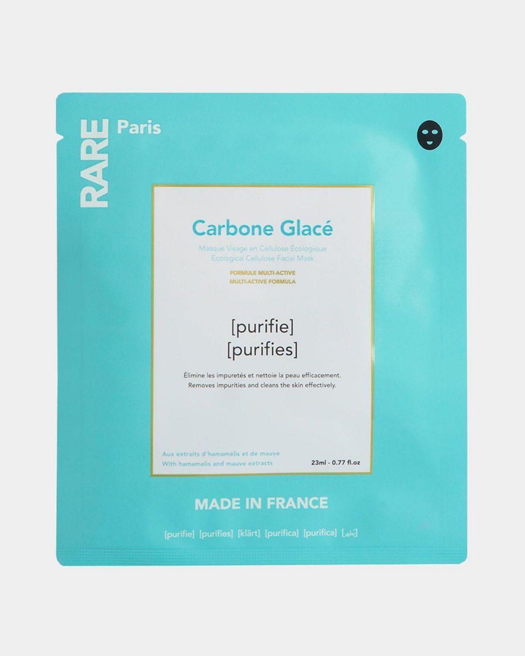 Купить Очищающая тканевая маска для лица carbone glace RARE PARIS