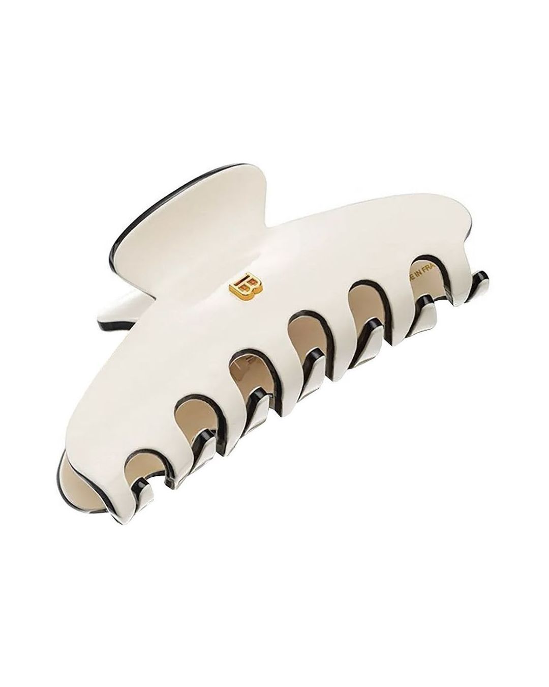 Купить Заколка-краб бело-черная размер m BALMAIN