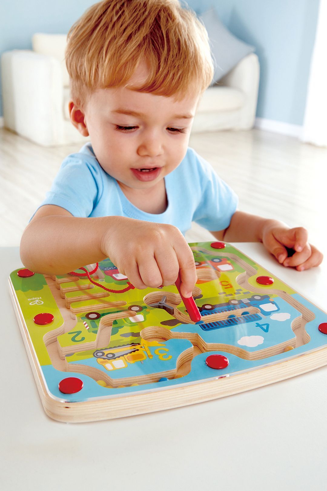 Купить Детский магнитный лабиринт с шариком транспорт HAPE