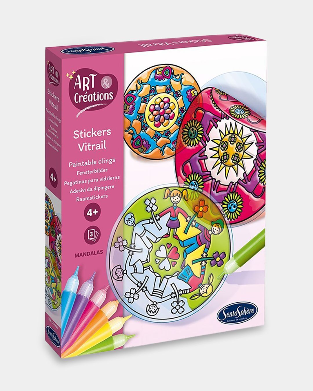 Купить Набор витражный мандалы с акриловыми красками SENTOSPHERE