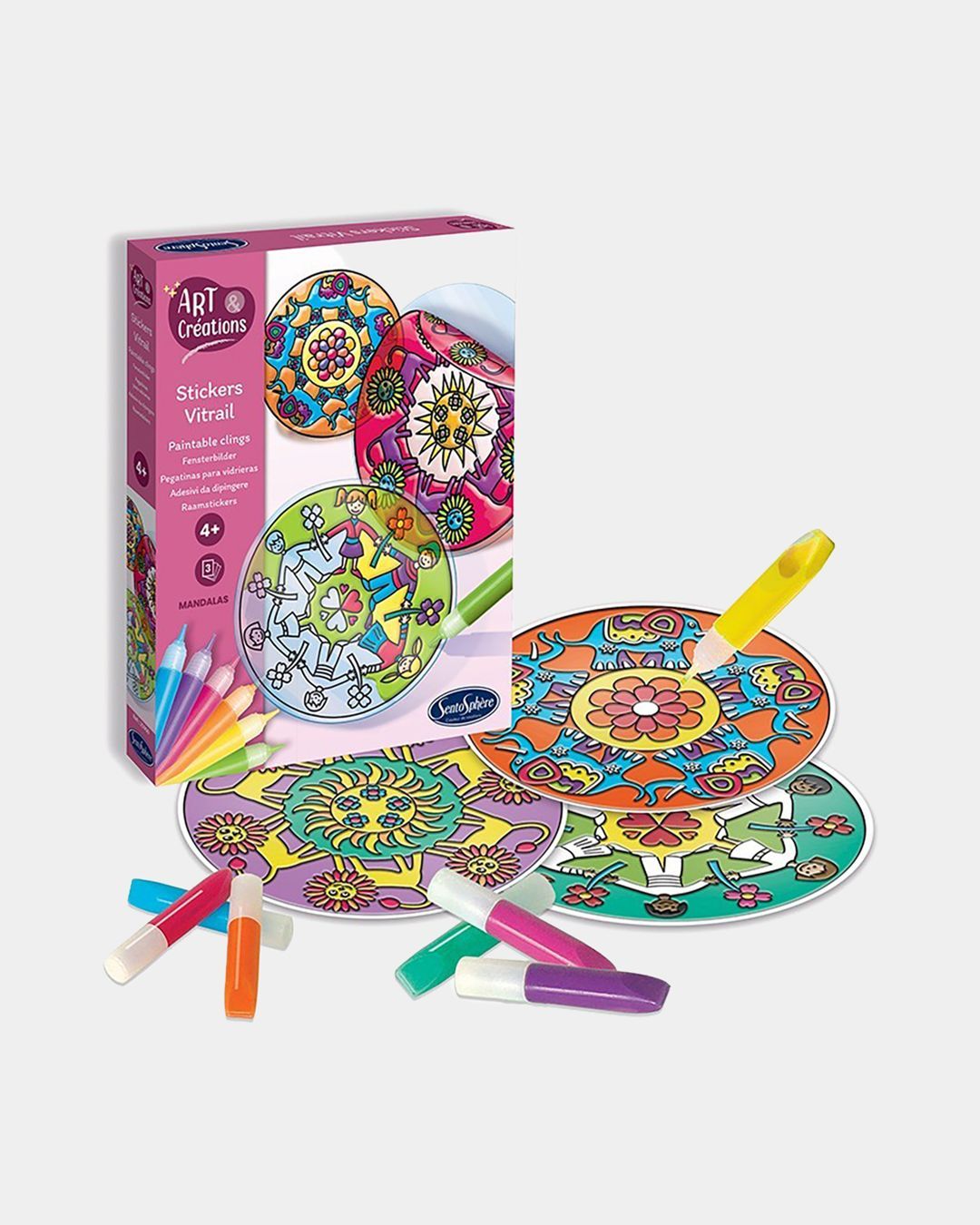 Купить Набор витражный мандалы с акриловыми красками SENTOSPHERE