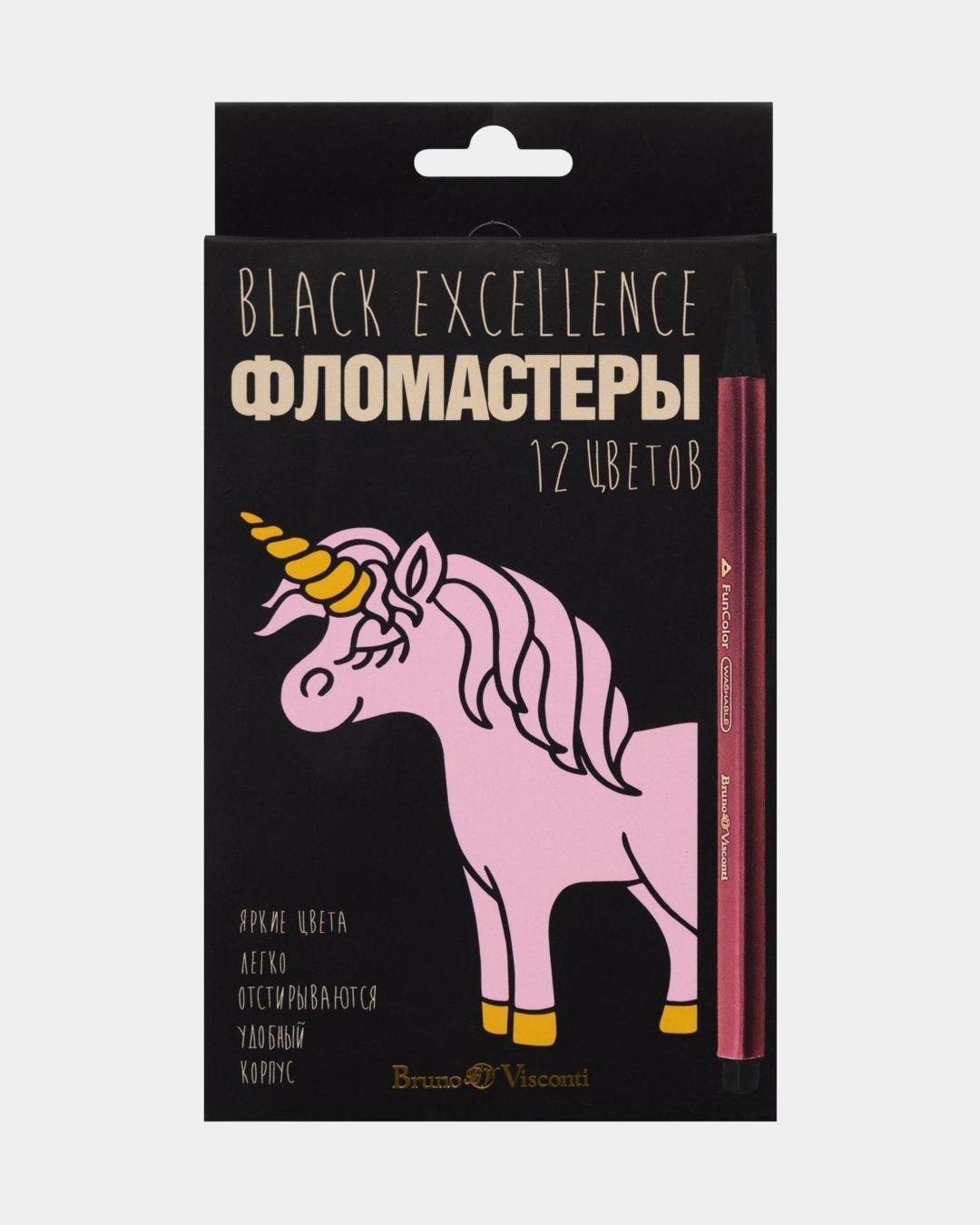 Купить Фломастеры 12цв. bv "black excellence" BRUNO VISCONTI