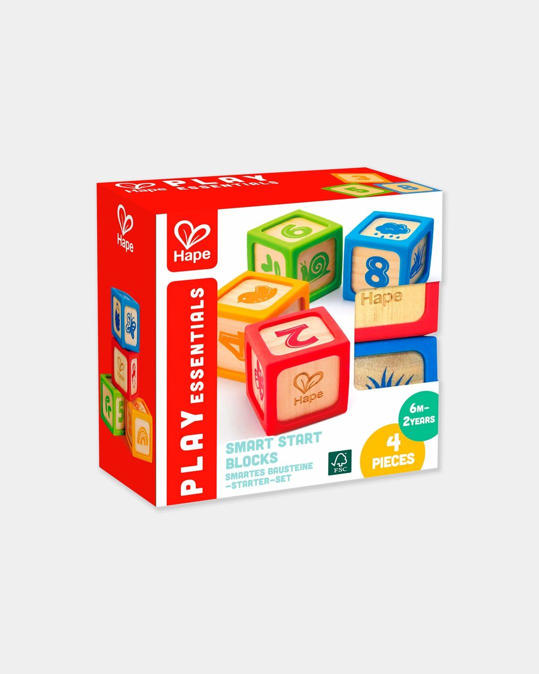 Купить Деревянные кубики в силиконовых чехлах 4 шт. HAPE