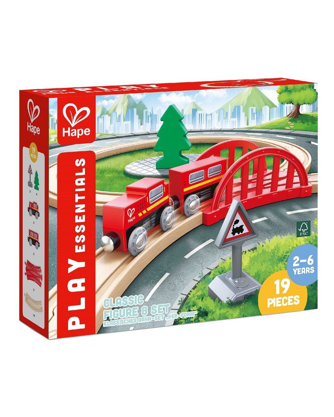 Купить Деревянная железная дорога классический набор HAPE