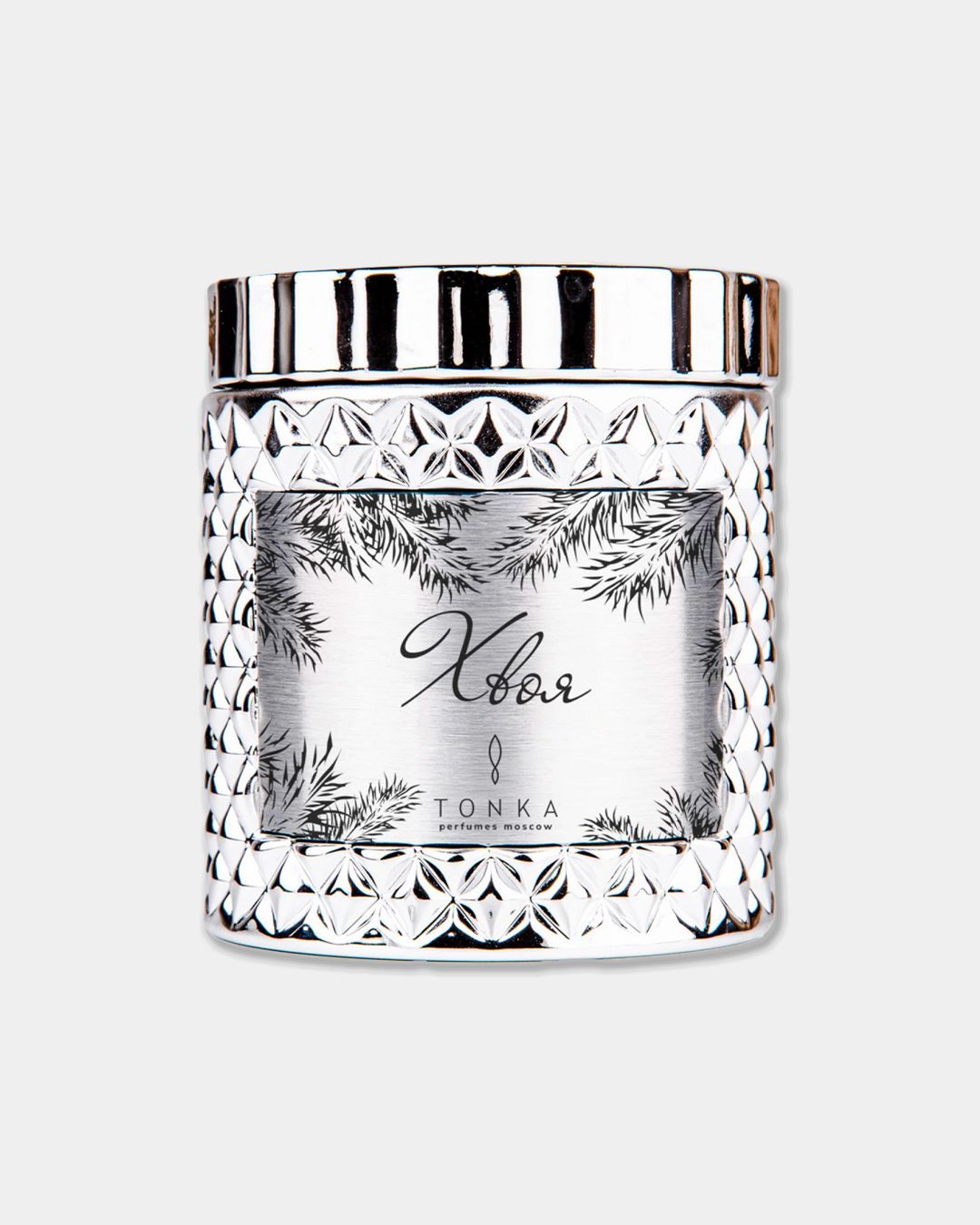 Купить Свеча хвоя  стакан серебро коробка фирменная TONKA