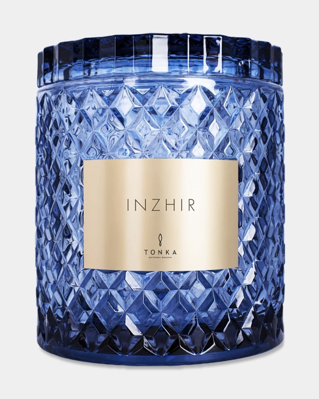 Купить Свеча инжир стакан синий деревян.короб со стеклом TONKA