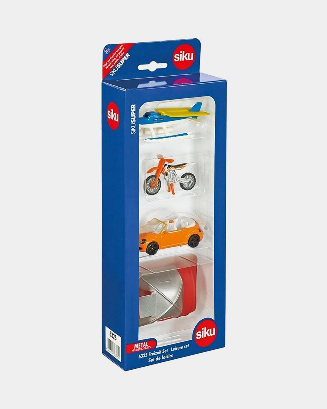 Купить Набор машина, мотоцикл, водный самолет, палатка SIKU