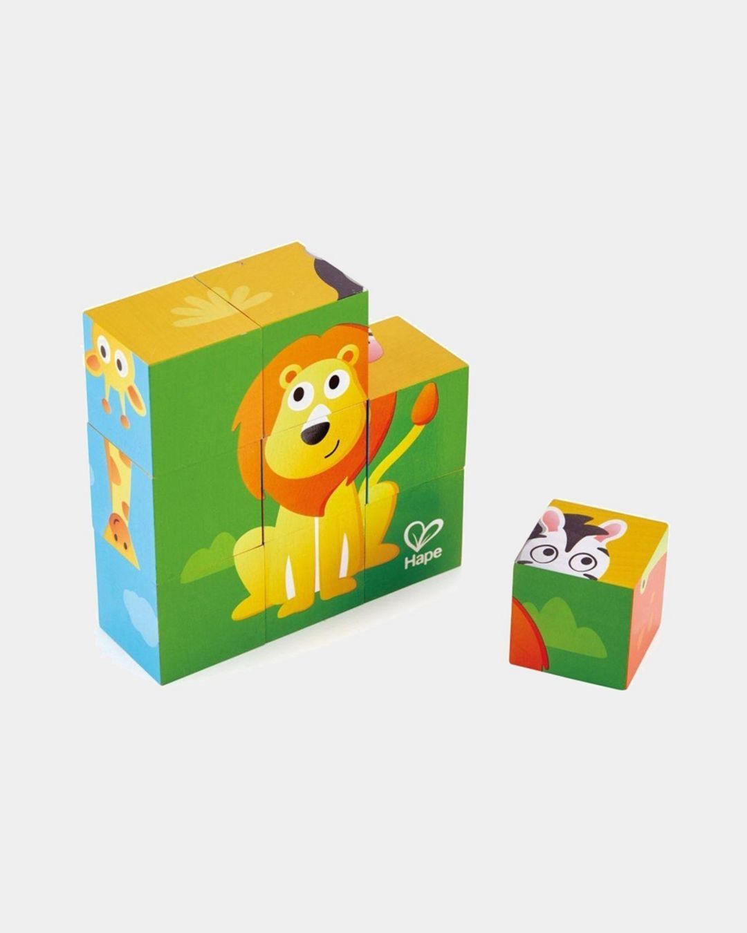 Купить Деревянные кубики головоломка джунгли 6 картинок HAPE