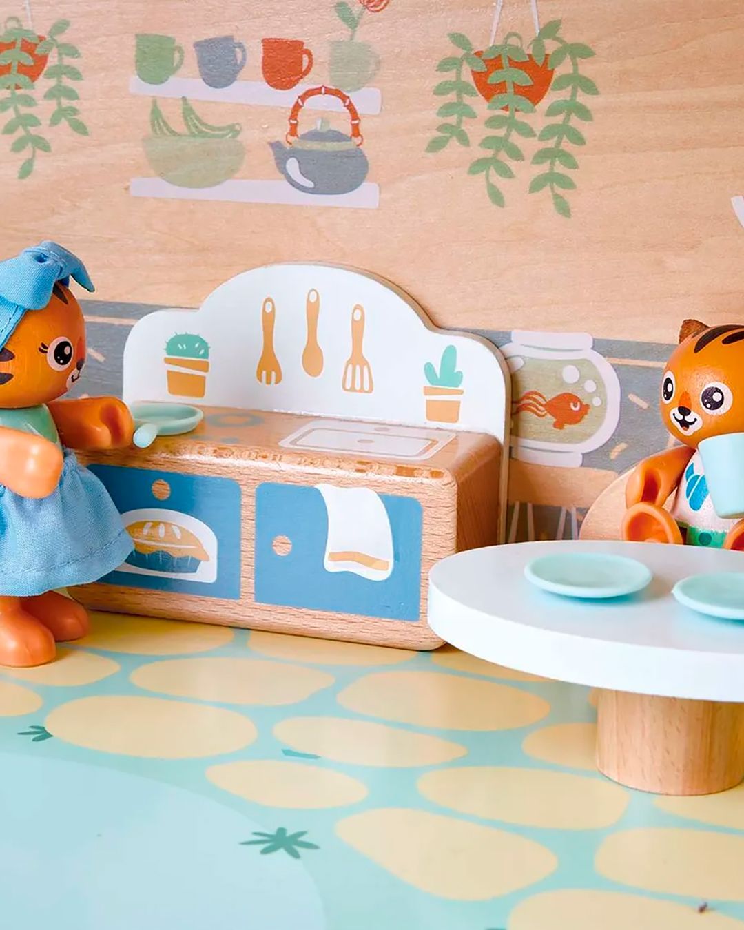 Купить Кукольный домик дом в джунглях семьи тигров HAPE