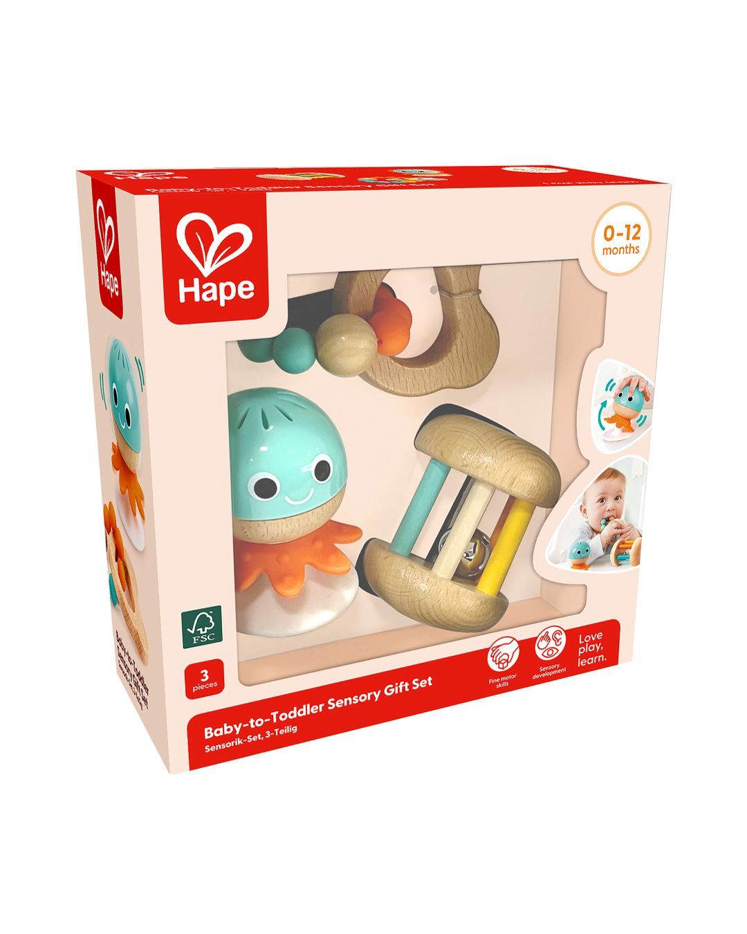 Купить Набор погремушек для новорожденных сенсорный HAPE