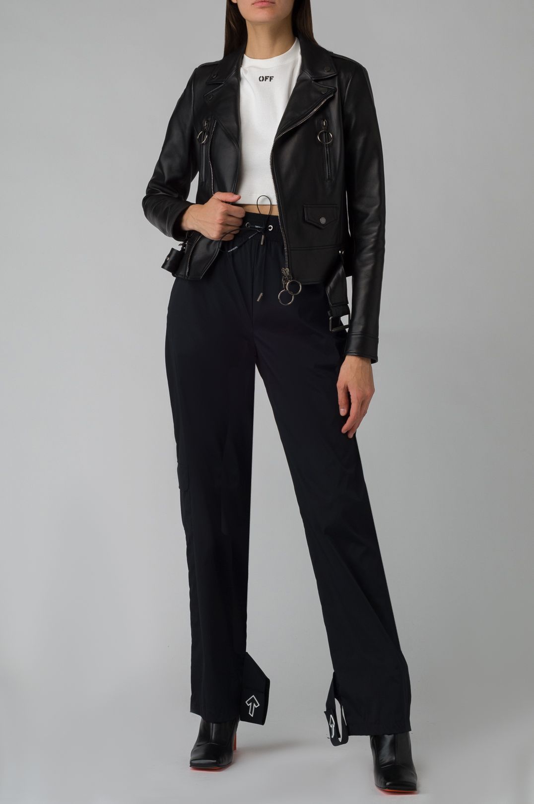 Купить Куртка кожаная OFF WHITE