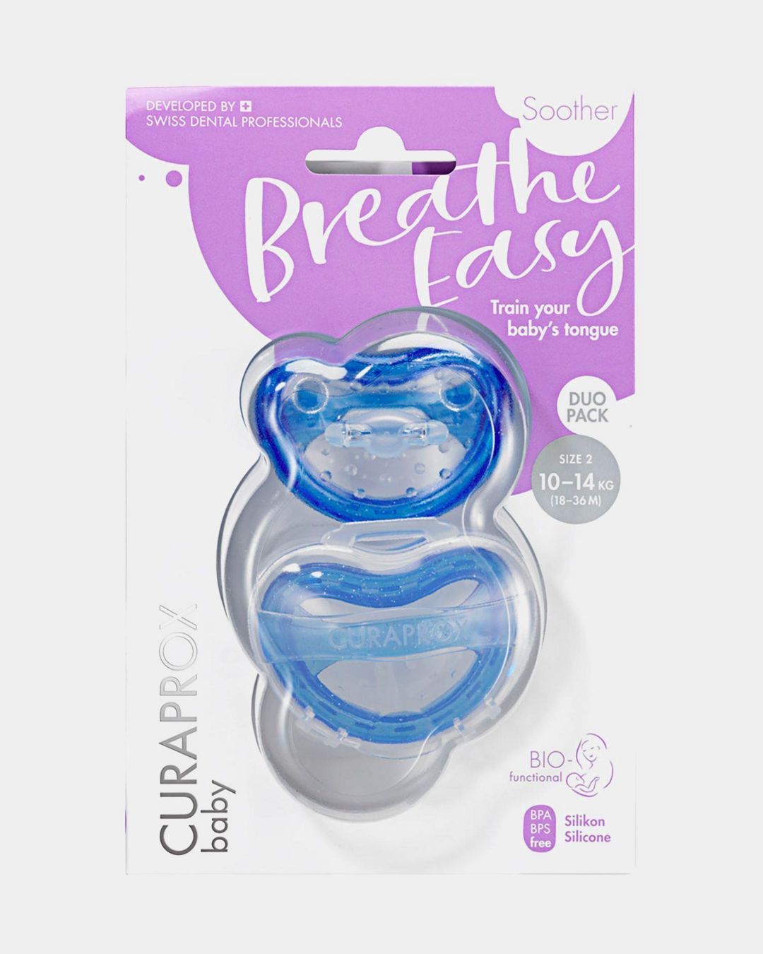Купить Набор из двух функциональных сосок curaprox - голубая размер 2 CURAPROX