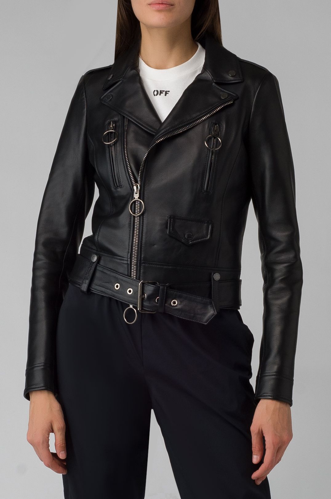 Купить Куртка кожаная OFF WHITE