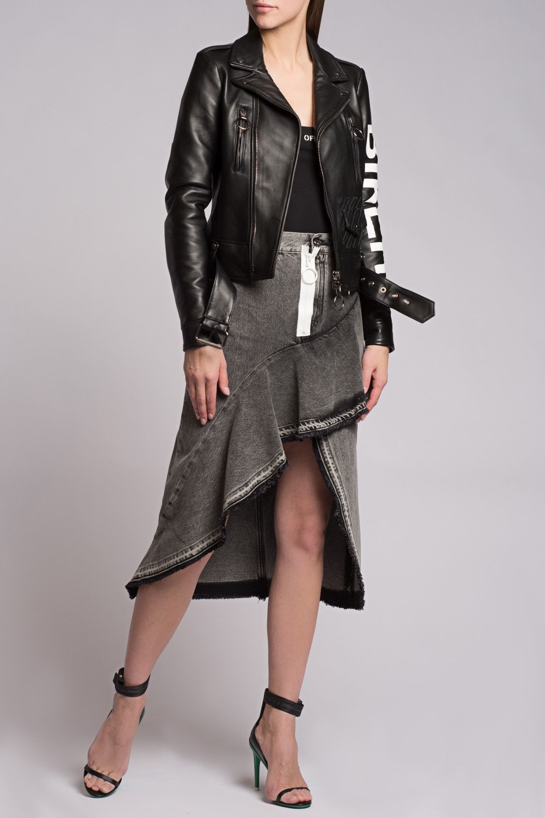 Купить Куртка кожаная OFF WHITE