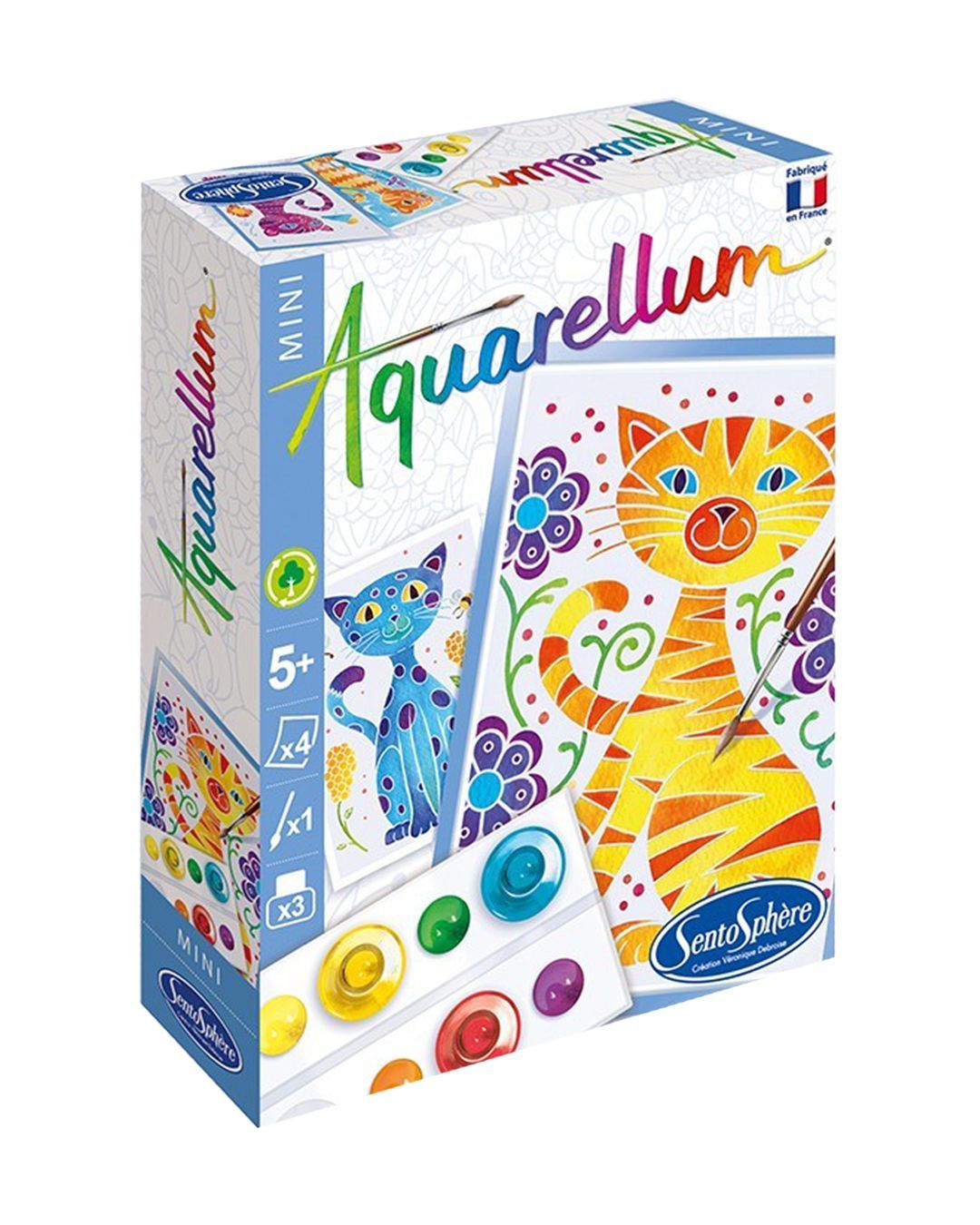 Купить Акварельная раскраска кошки мини SENTOSPHERE