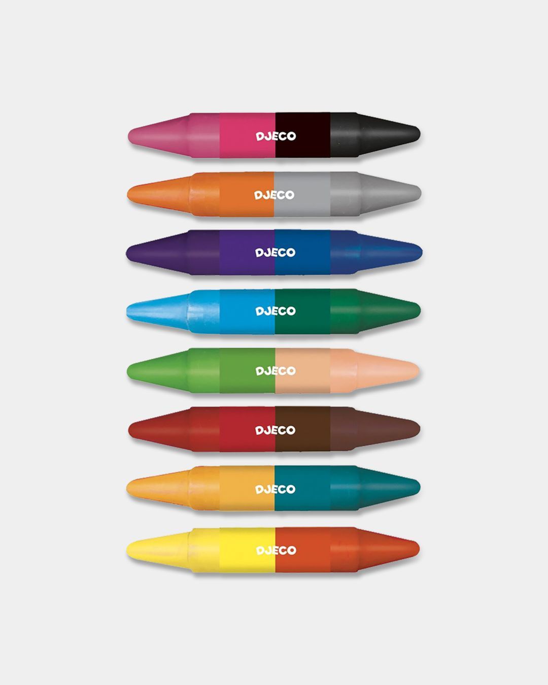Купить Карандаши двойные восковые 8 шт. 16 цветов DJECO