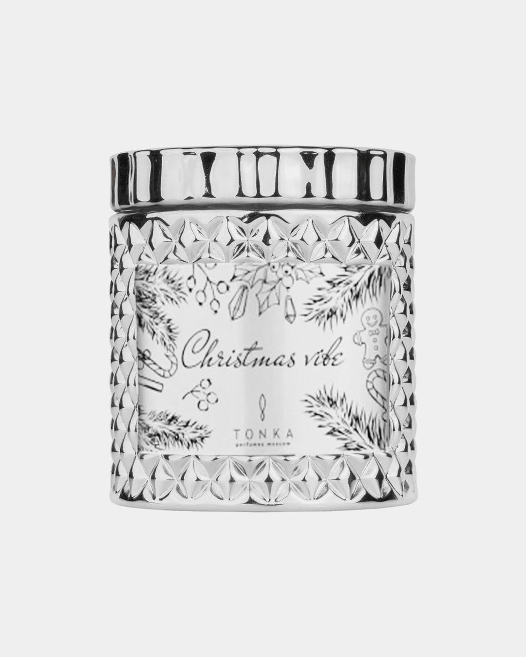 Купить Свеча  крисмас вайб стакан серебро коробка фирм. TONKA