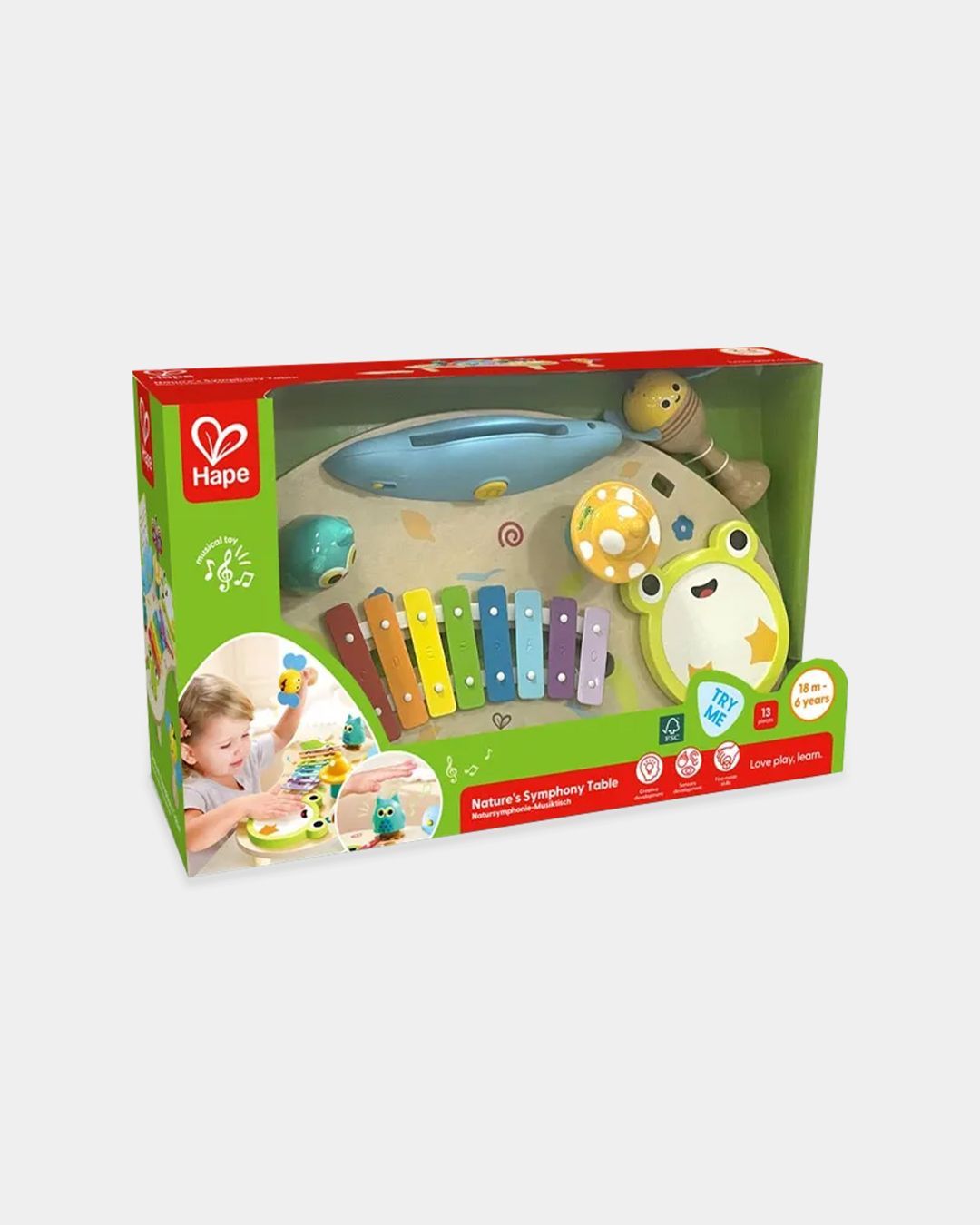 Купить Музыкальная игрушка ксилофон звуки природы HAPE