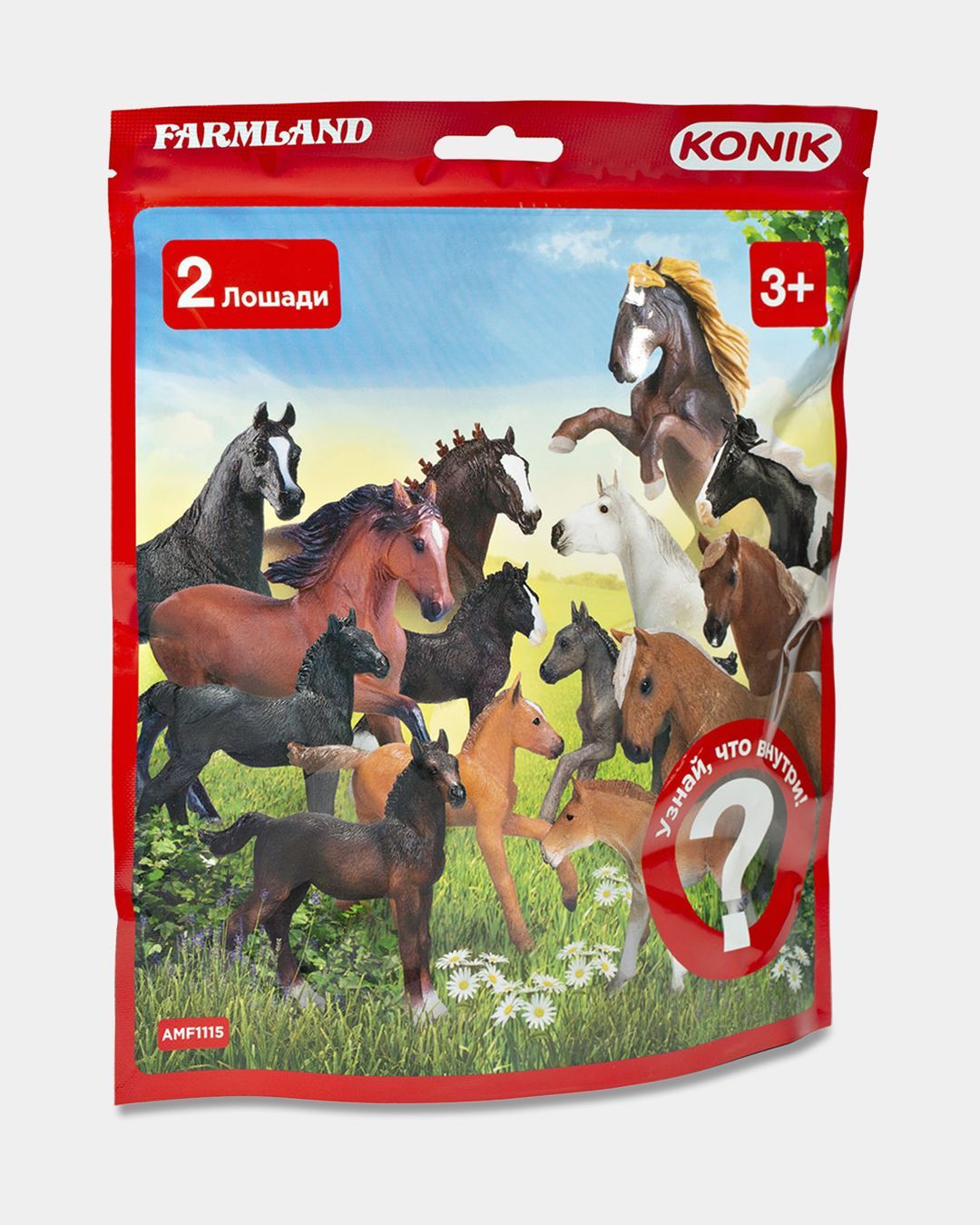 Купить Пакетик-сюрприз лошади с жеребятами 2 фигурки KONIK