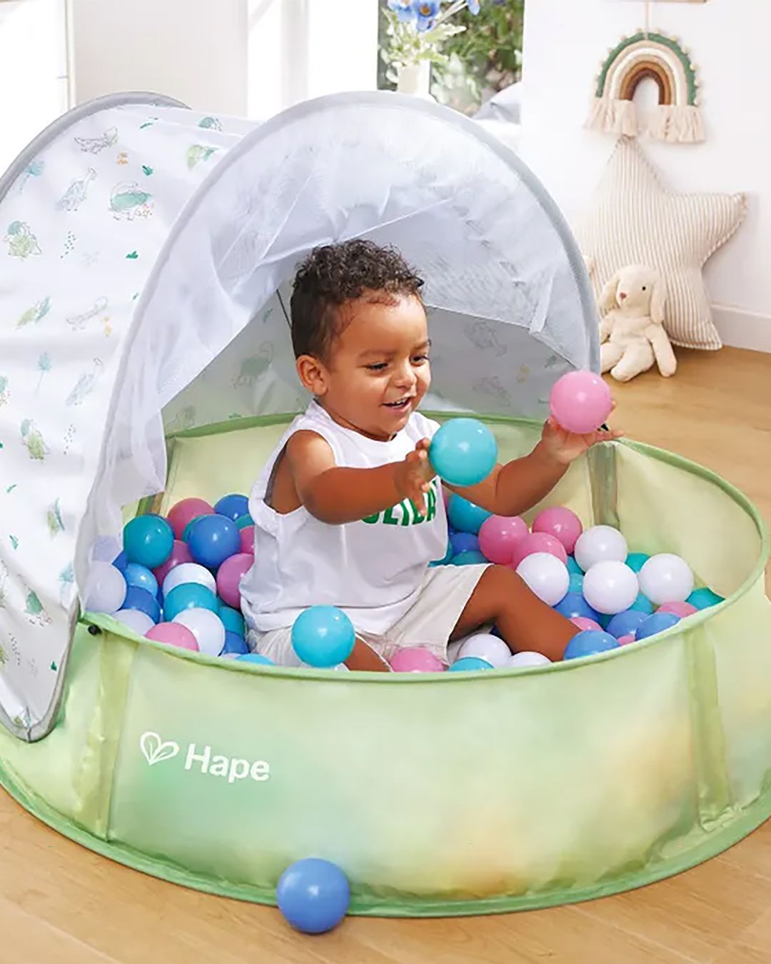 Купить Детский сухой бассейн "пляж" с тентом HAPE