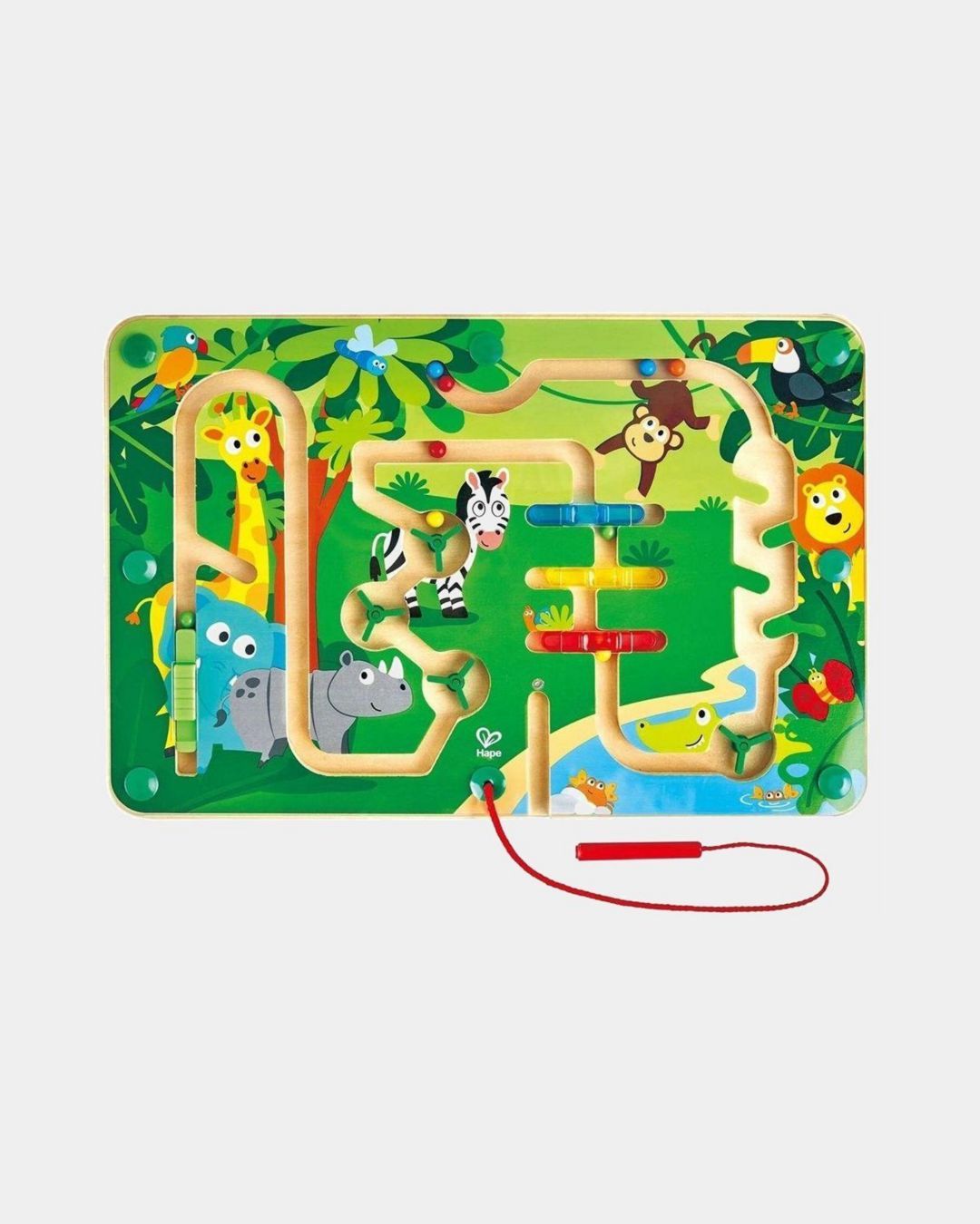Купить Магнитный лабиринт джунгли учим цвета и животных HAPE