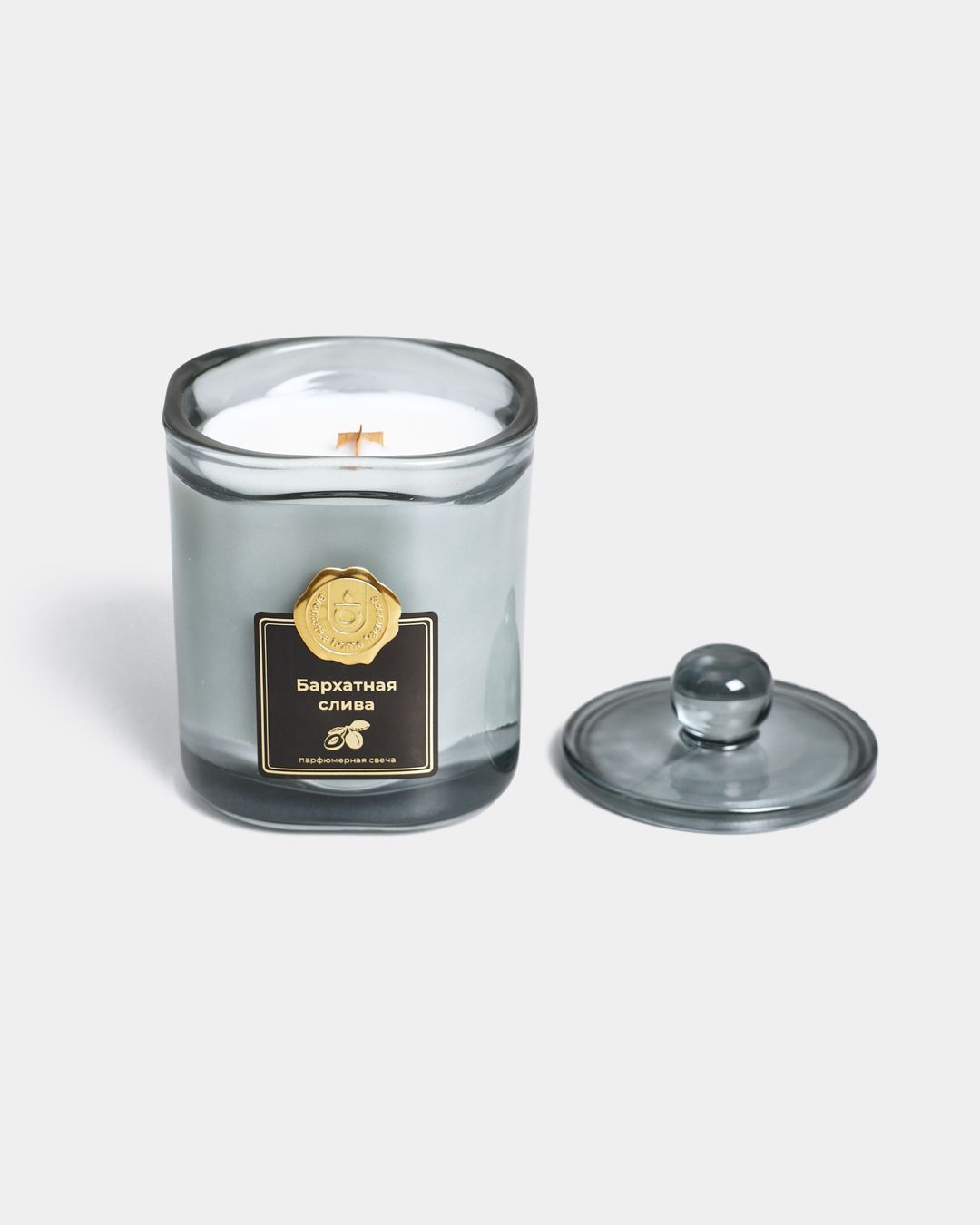 Купить Свеча с дер фит в подароч коробке бархатная слива AROMATICA