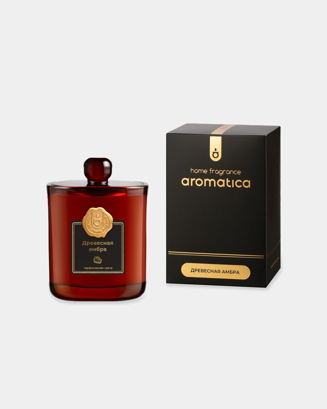 Купить Свеча с дер фит в подароч коробке древесная амбра AROMATICA