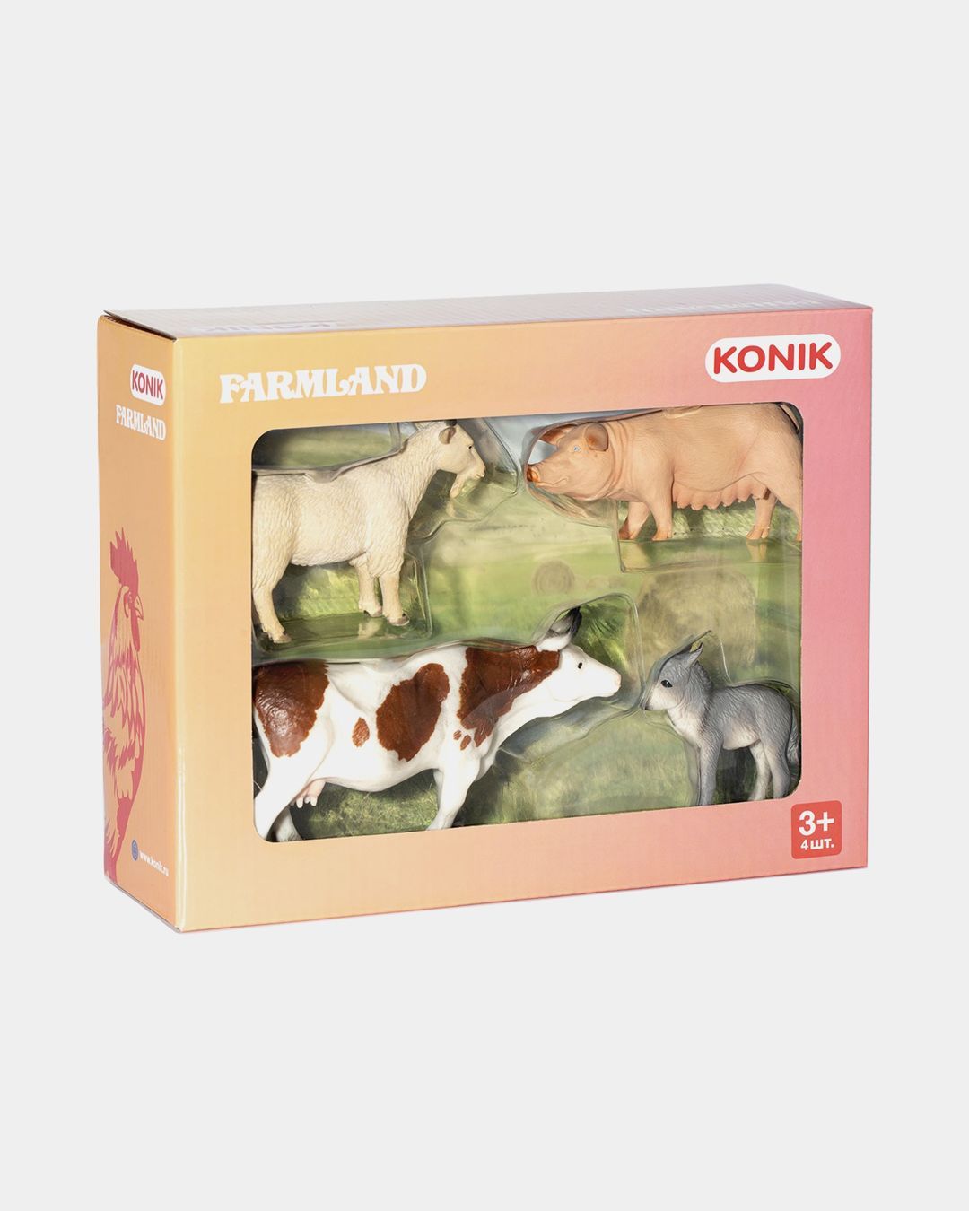 Купить Набор животных фермы: козел овца осел корова KONIK