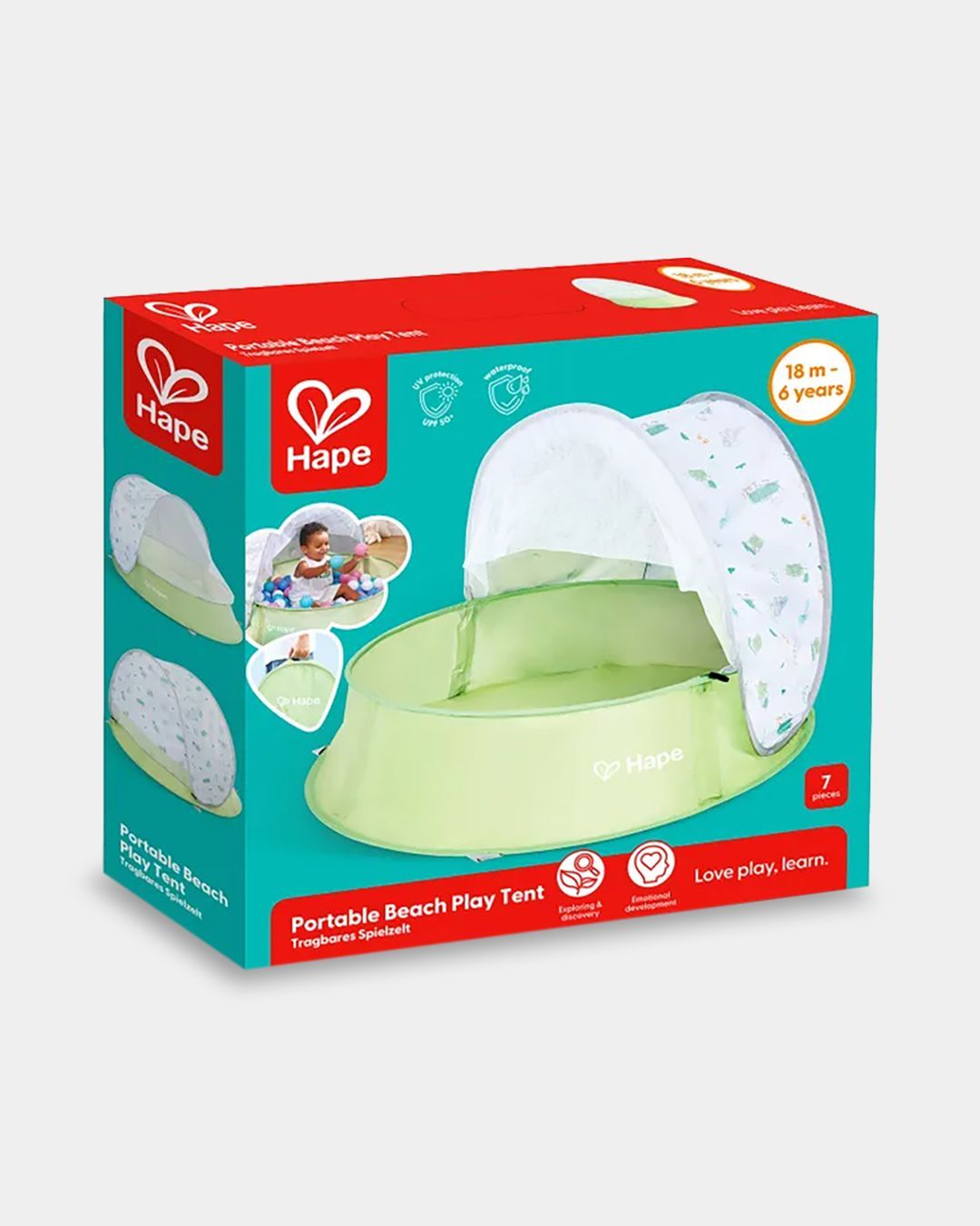 Купить Детский сухой бассейн "пляж" с тентом HAPE