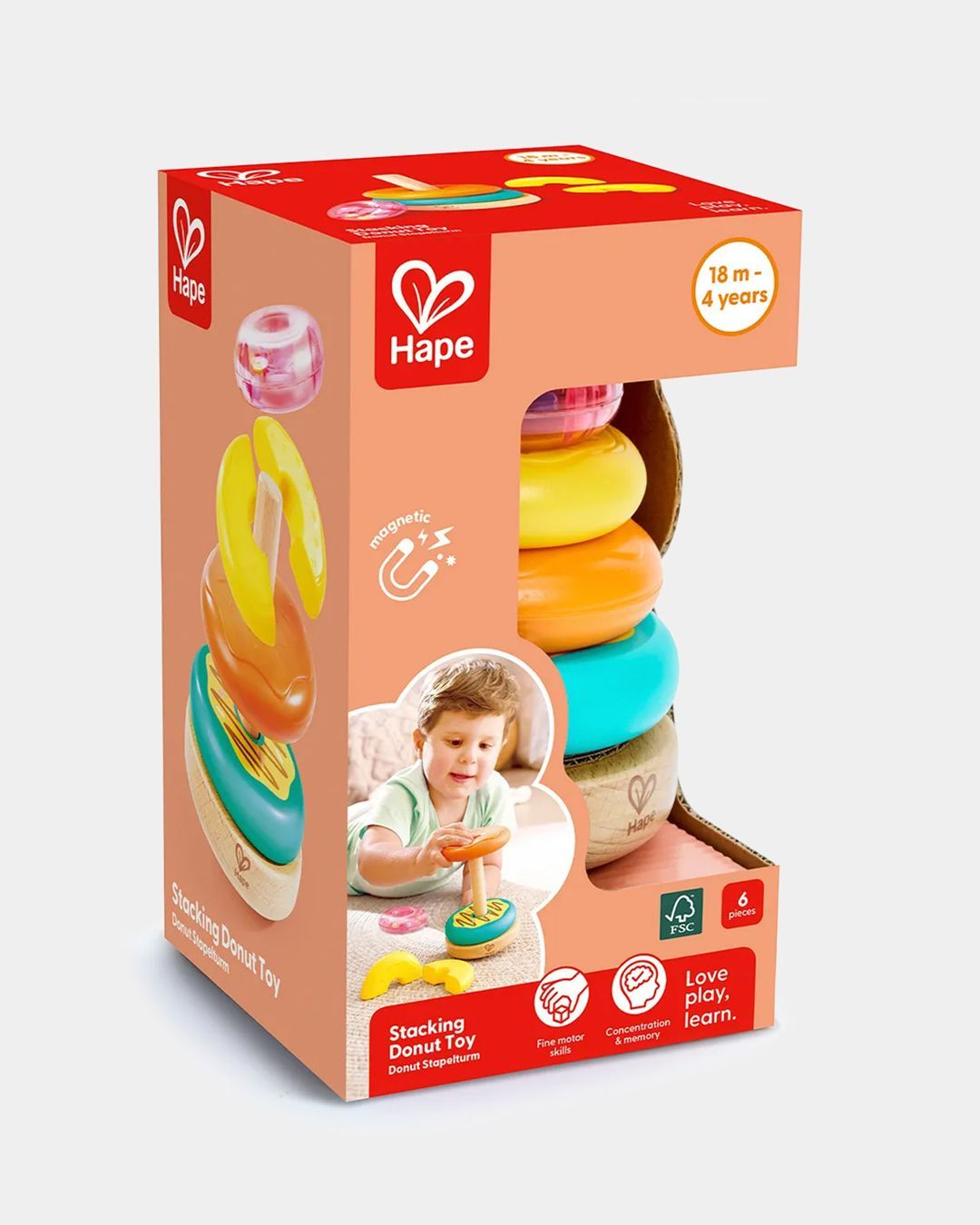 Купить Игрушка пирамидка башня пончиков HAPE
