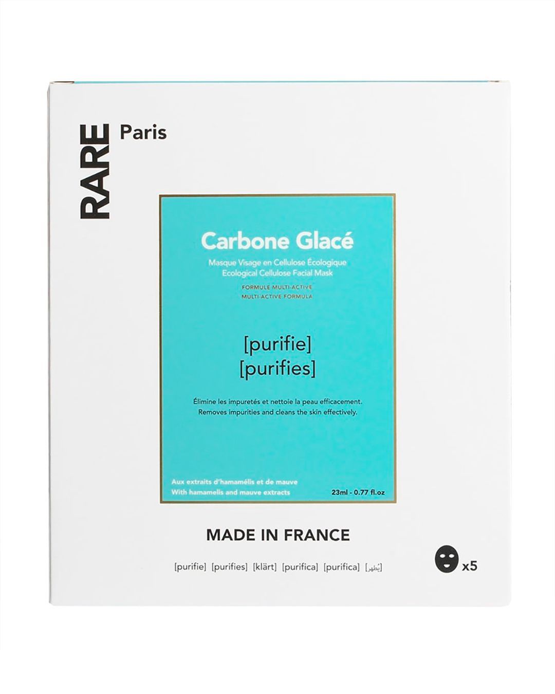 Купить Очищающая тканевая маска для лица carbone glace RARE PARIS