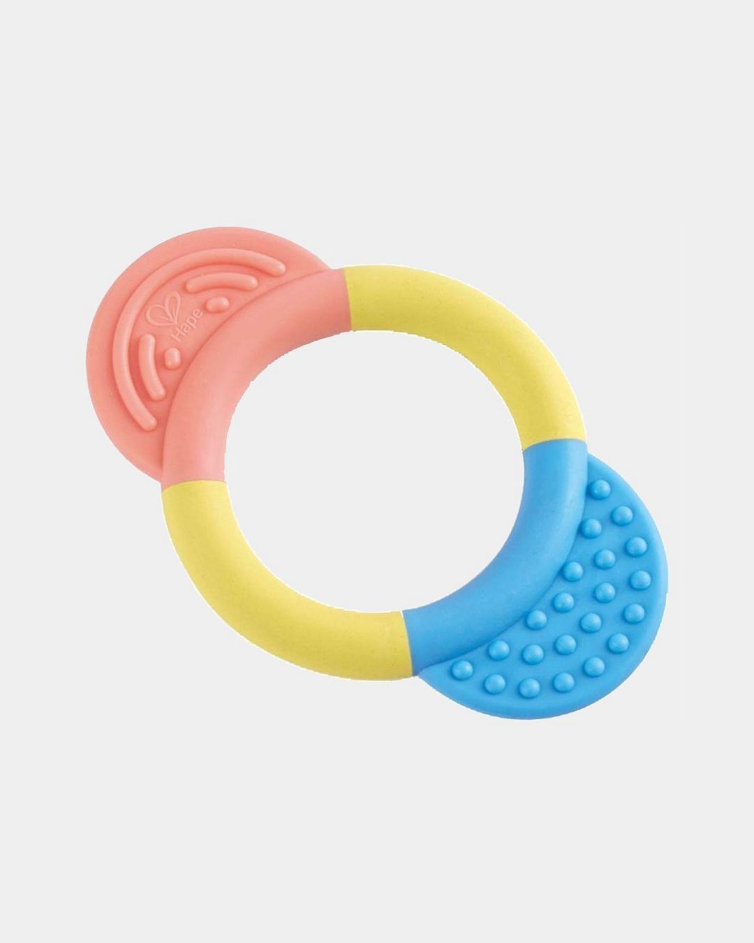 Купить Прорезыватель погремушка улыбка розовый и голубой HAPE