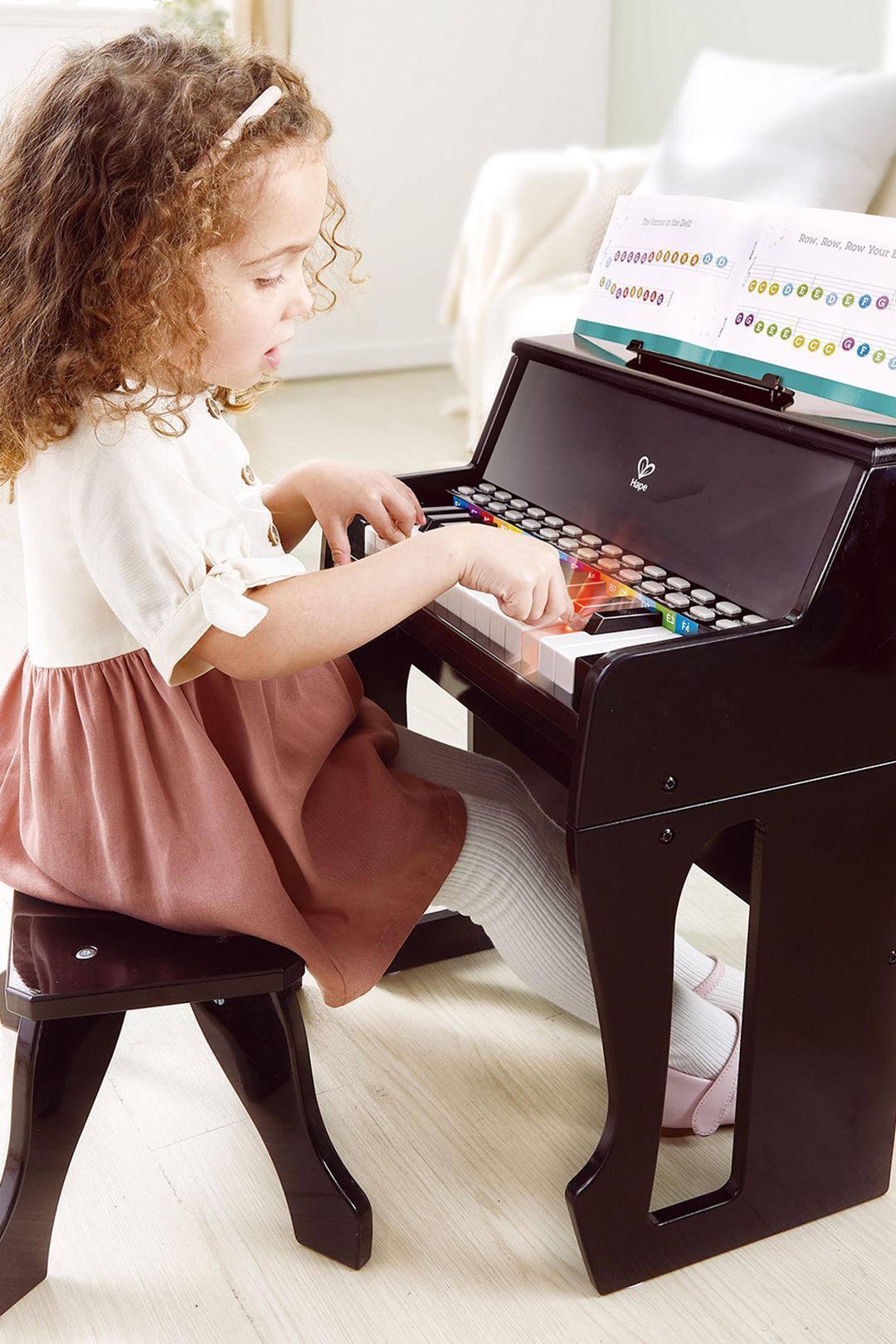 Купить Музыкальная игрушка пианино с табуреткой черный HAPE