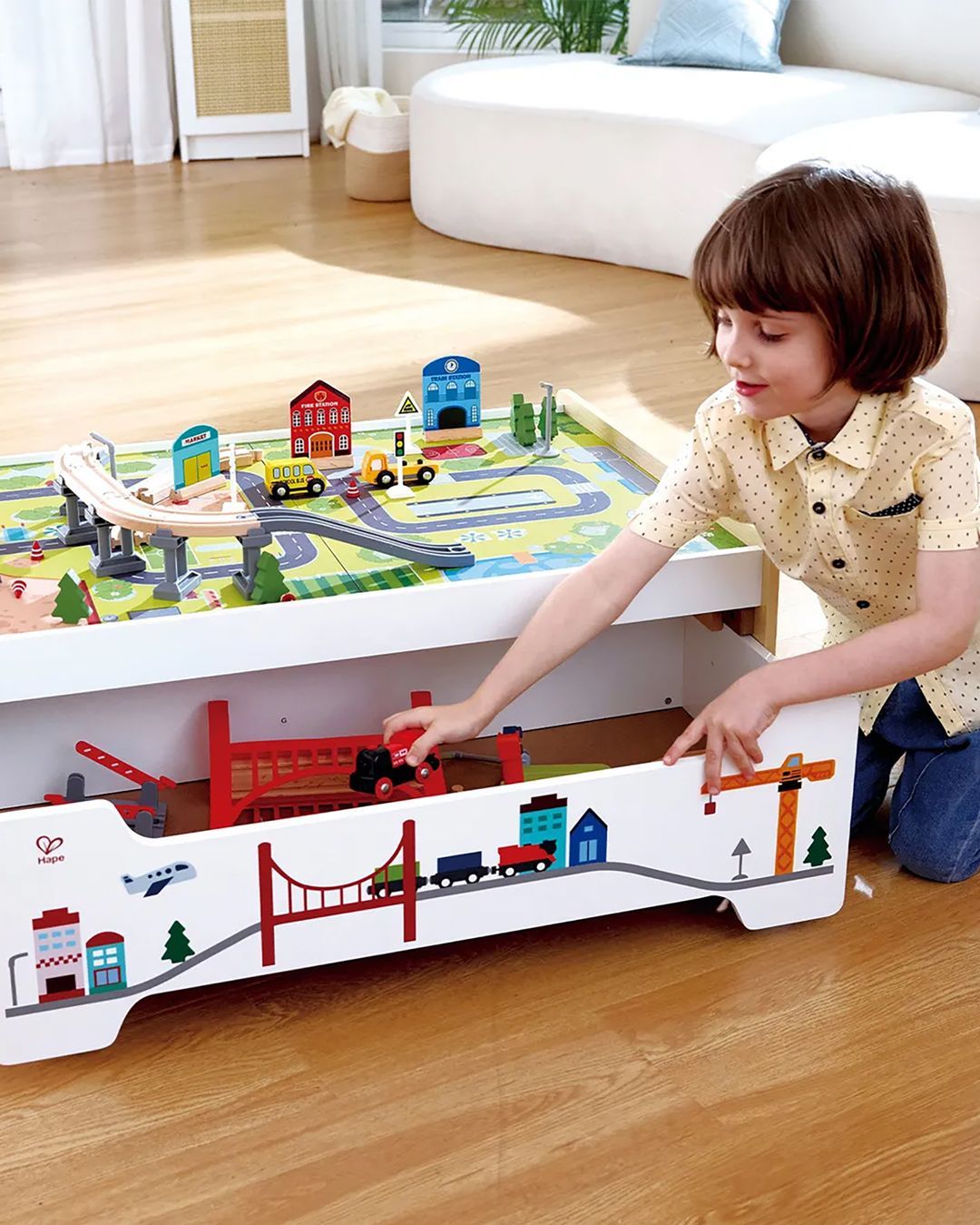 Купить Набор железная дорога со столом для хранения HAPE
