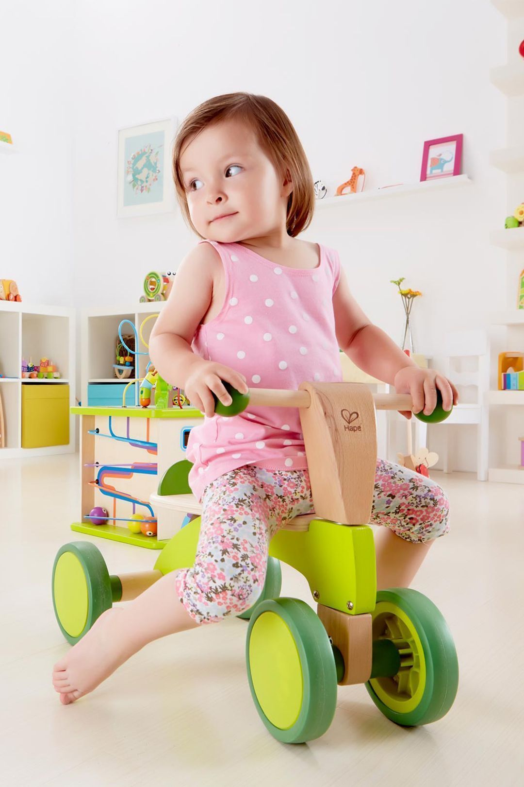 Купить 4-х колесный скутер каталка ралли зеленый HAPE