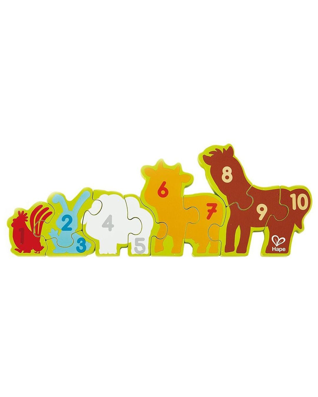 Купить Пазл числа и животные HAPE