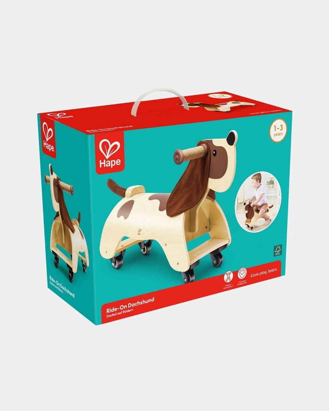 Купить Игрушка каталка такса на веревочке HAPE