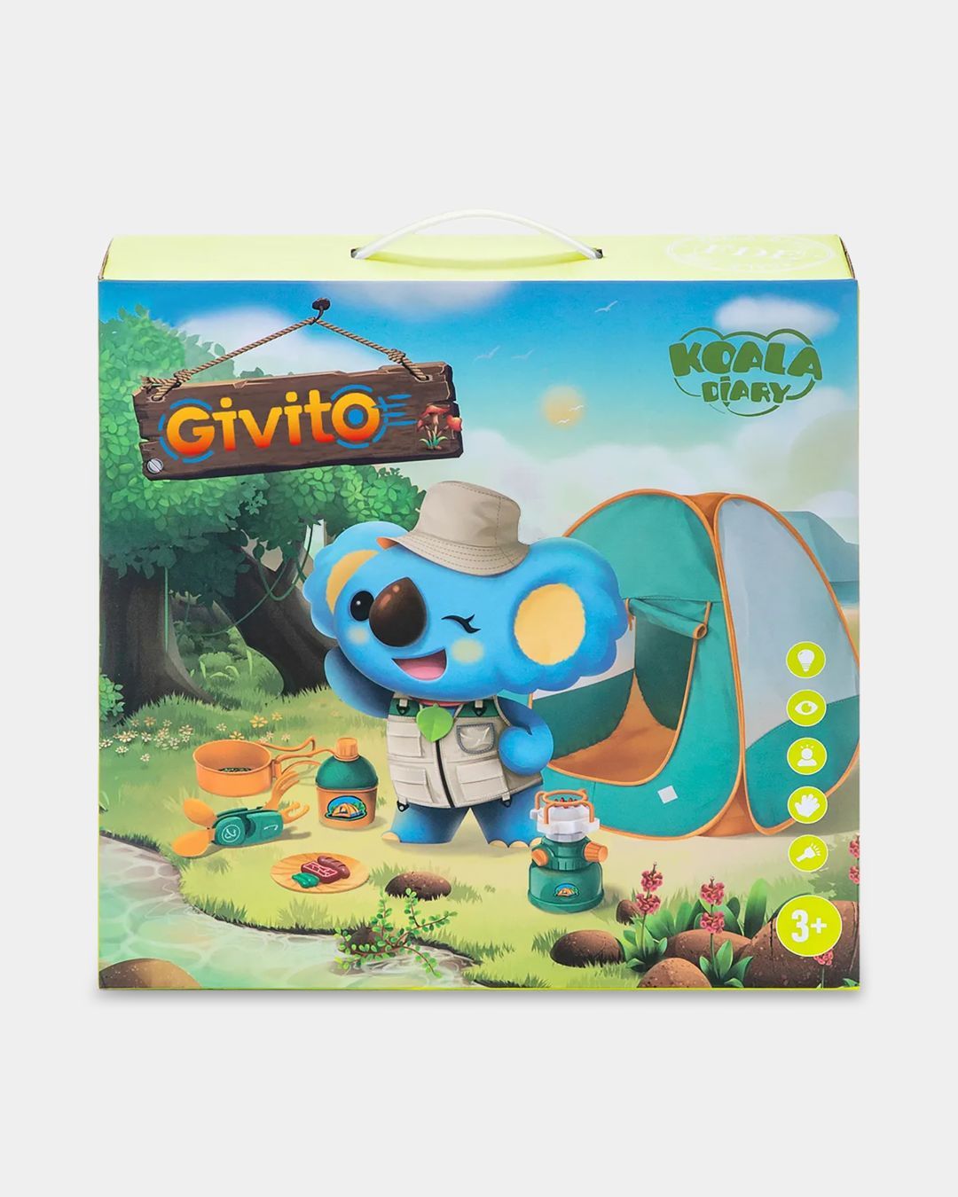 Купить Детская игровая палатка набор туриста  8 предметов GIVITO