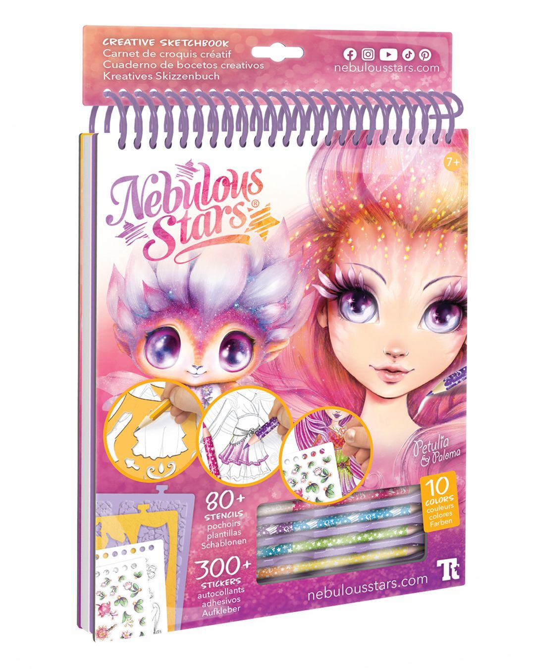 Купить Набор для раскрашивания персиковый скетчбук NEBULOUS STARS