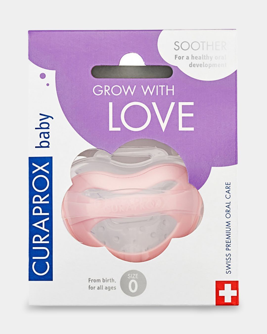 Купить Cоска-пустышка розовая размер 0 в контейнере CURAPROX